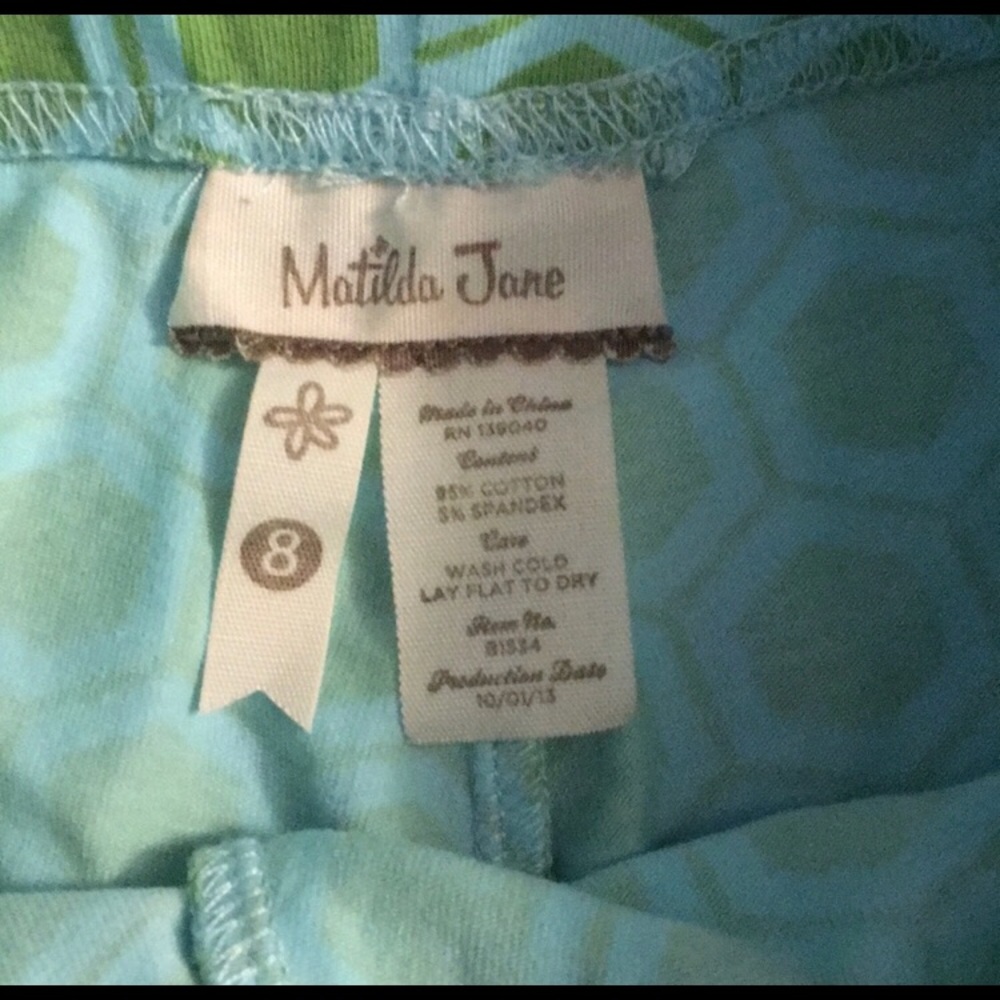 Matilda Jane Green Geometric Pattern Ruffled Short - Picture 5 of 5